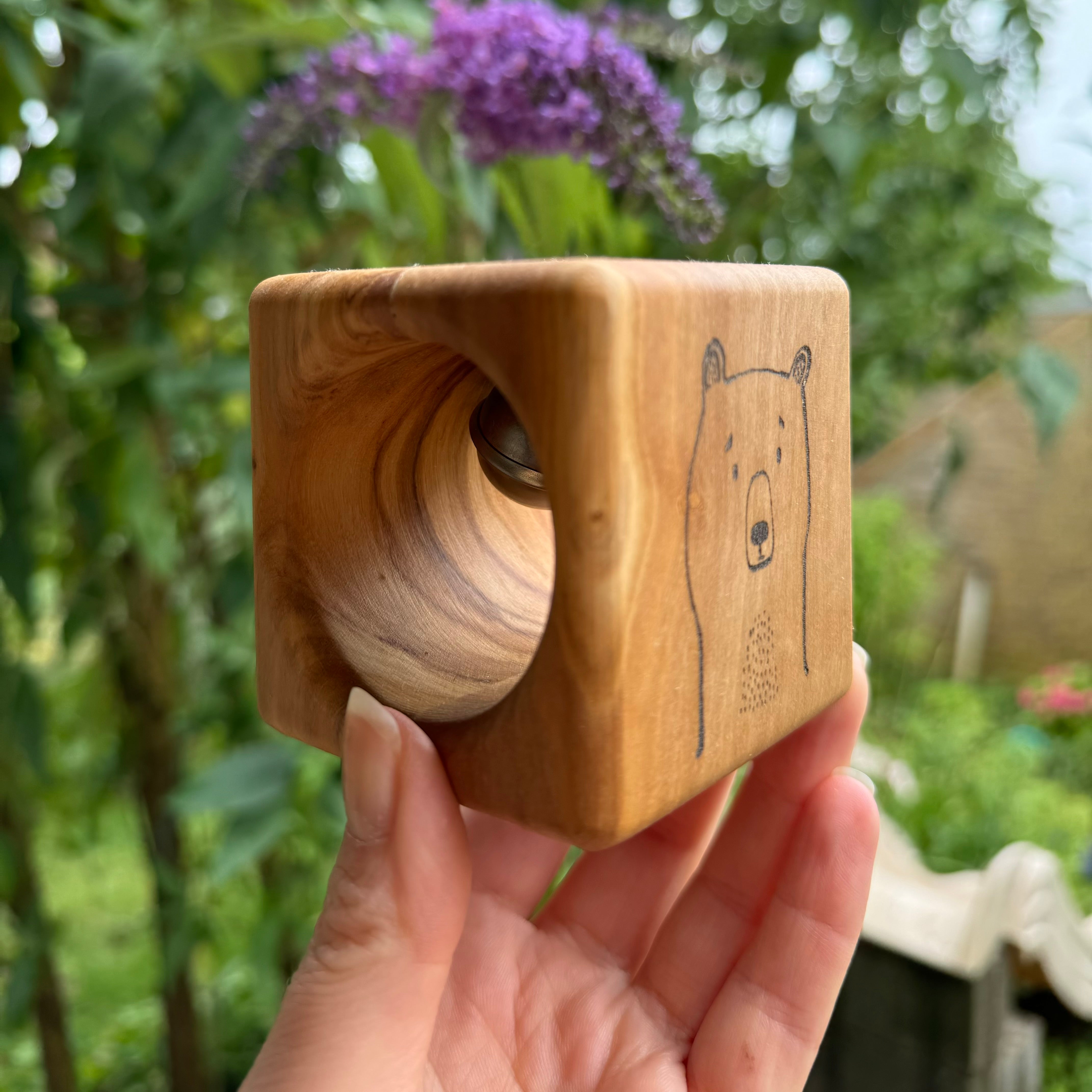 Klangwürfel aus Olivenholz (versch. Motive)