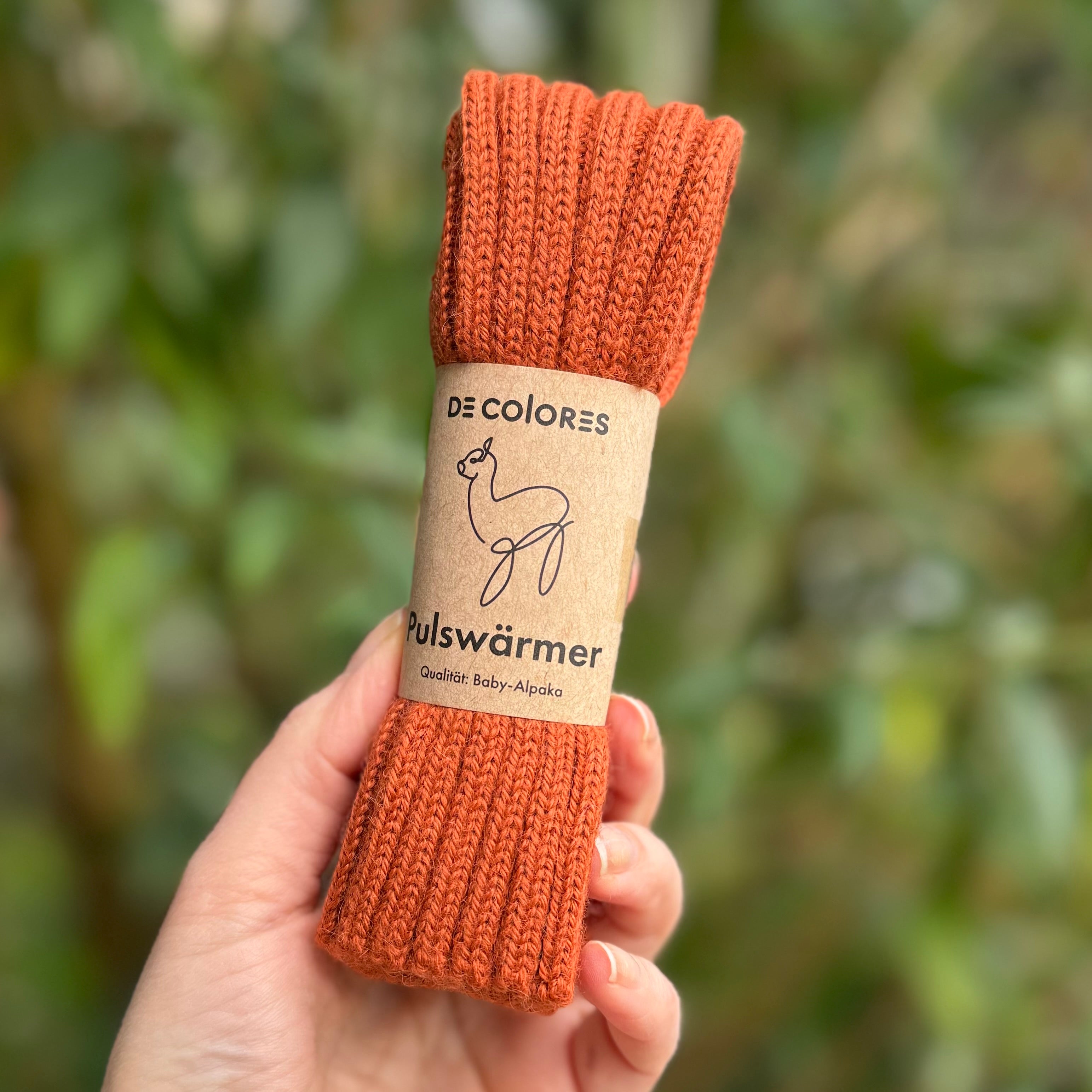 Stulpen für Kinder aus Wolle in Papaya