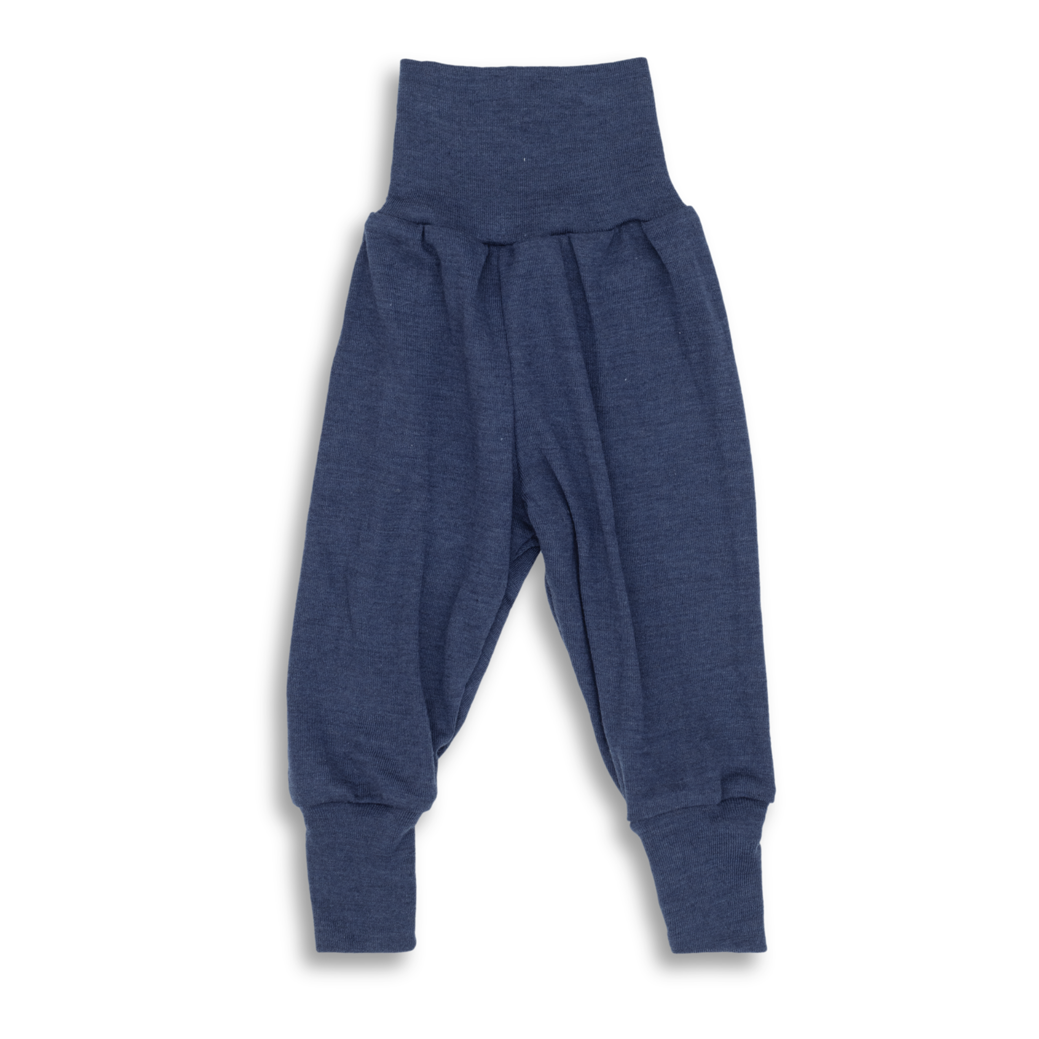 Nabelbundhose aus Wolle/Seide in Marine