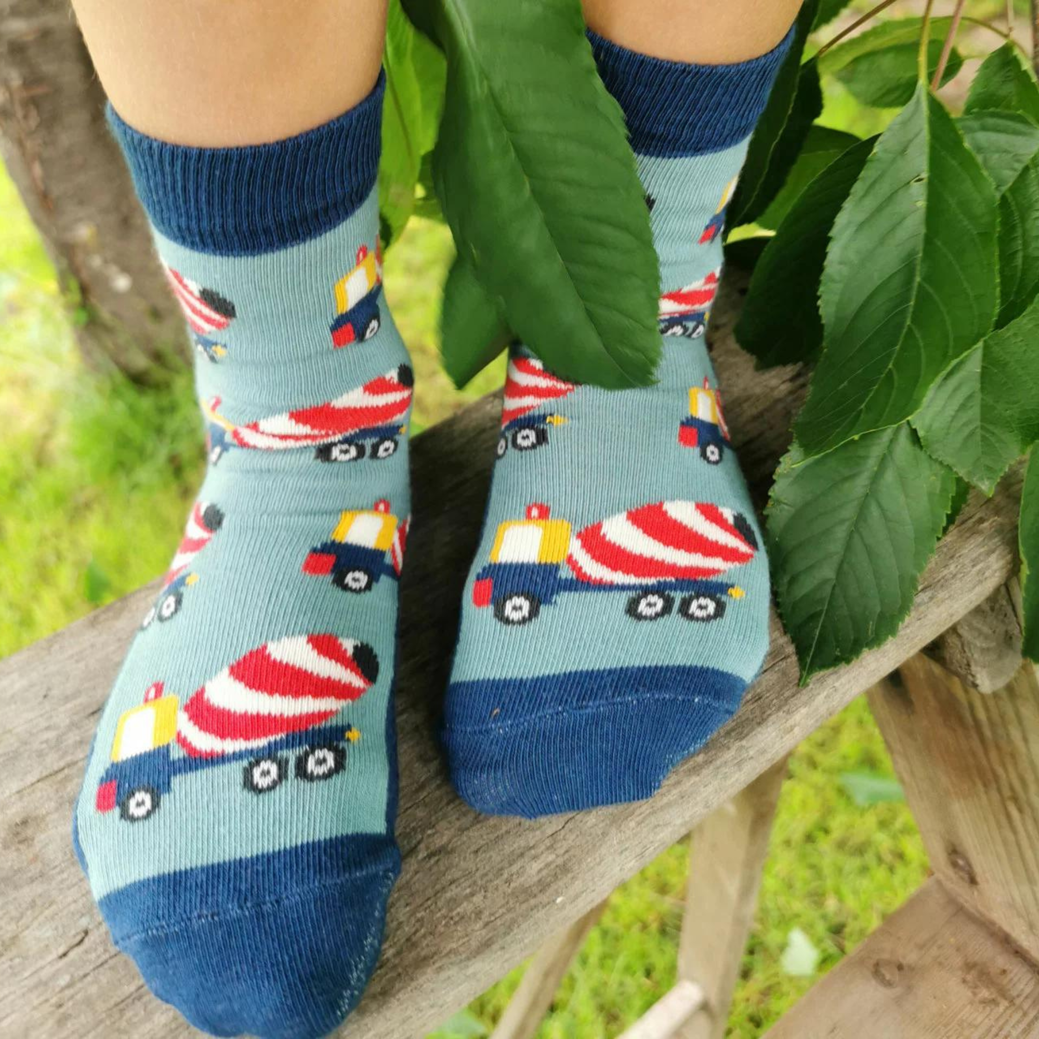 Socke mit Motiv "Betonmischer"