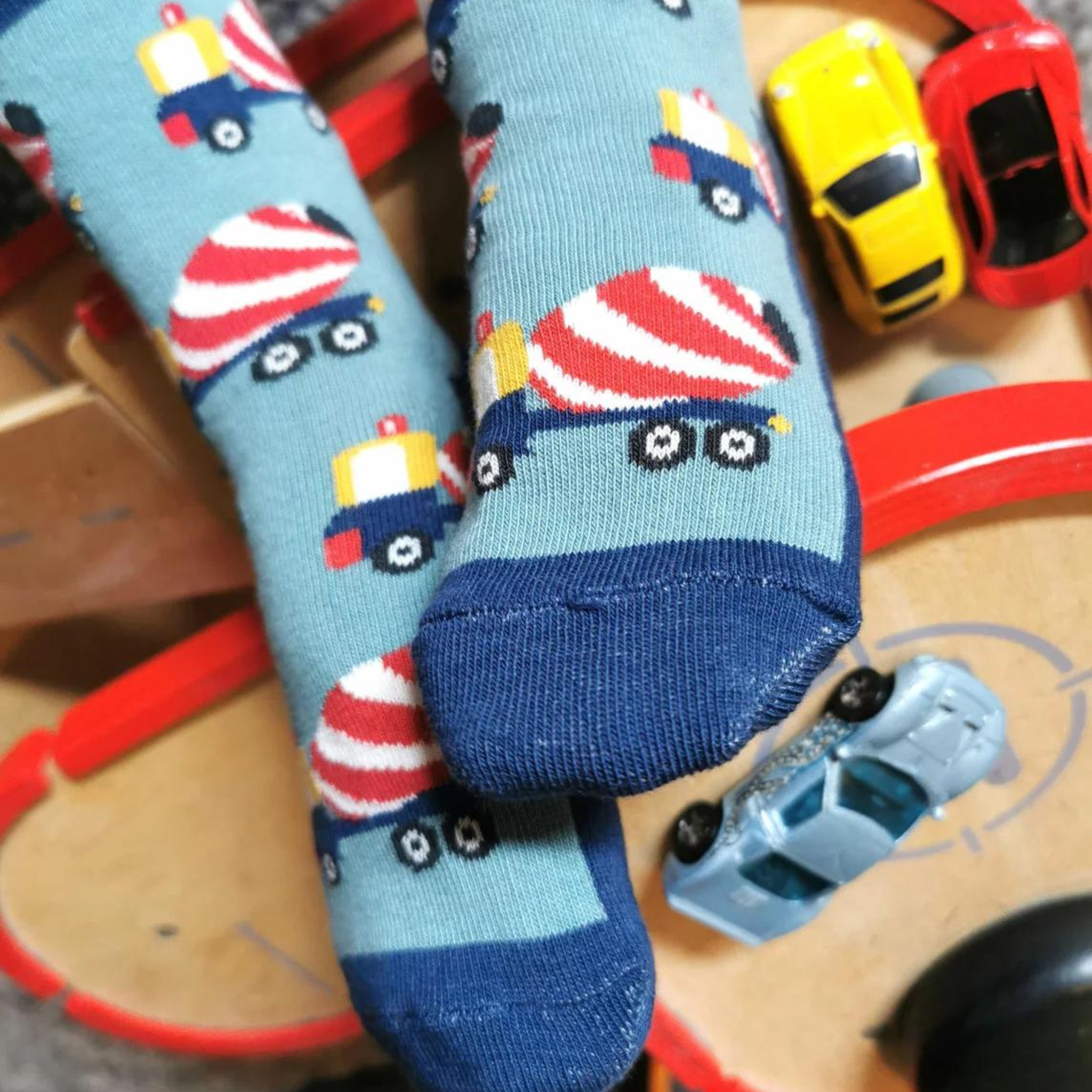 Socke mit Motiv "Betonmischer"