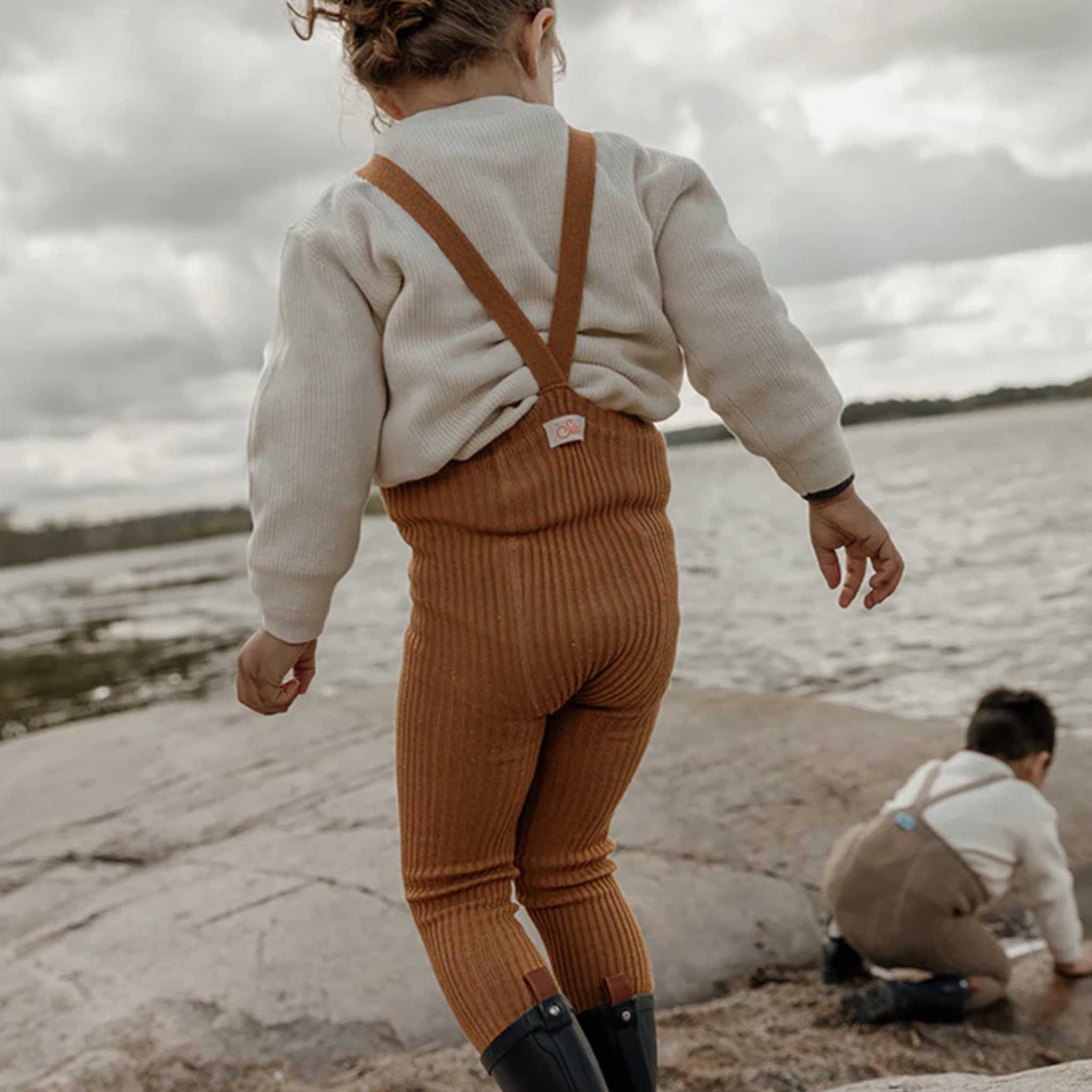 Hippy Strumpfhose mit Trägern ohne Fuß in Amber
