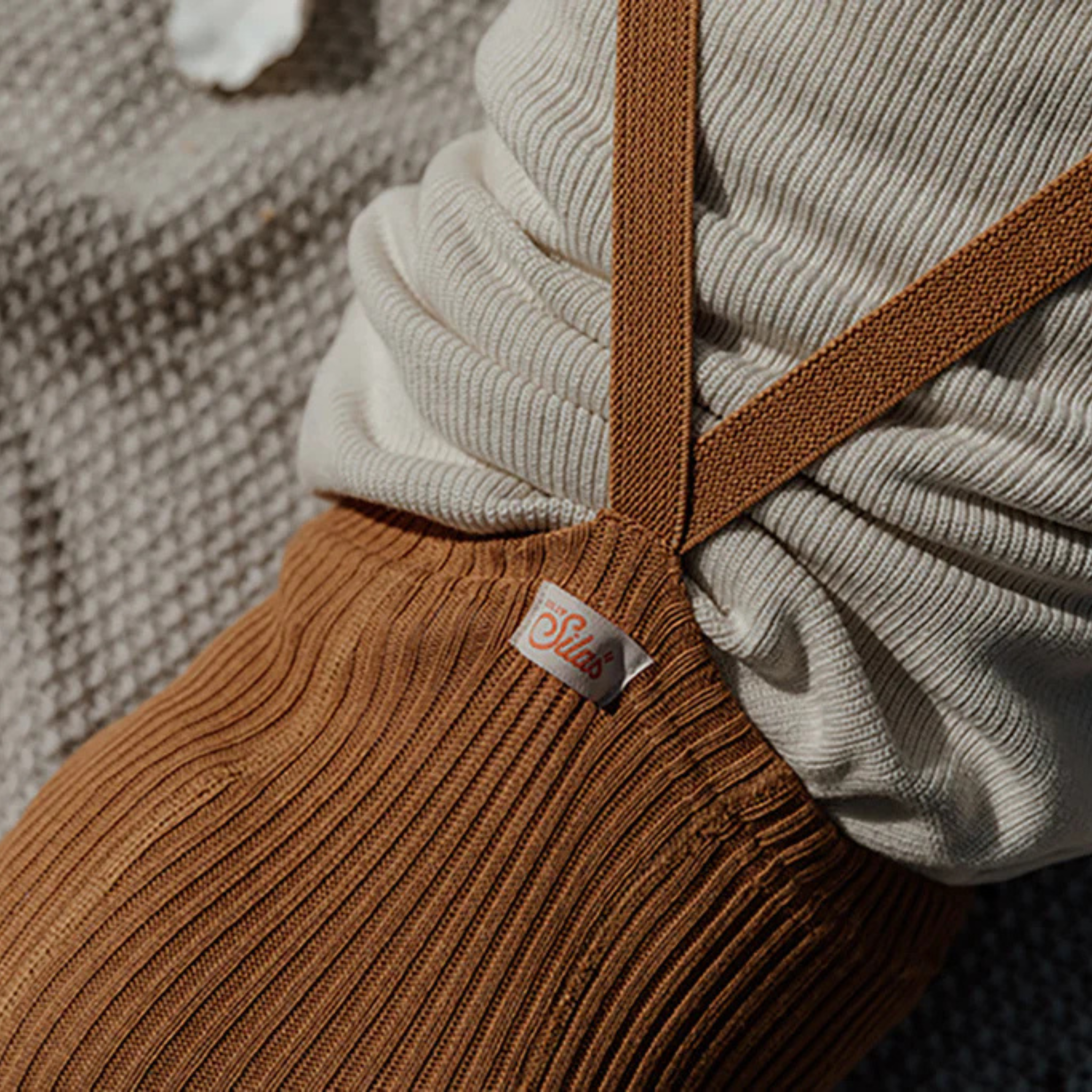 Hippy Strumpfhose mit Trägern ohne Fuß in Amber
