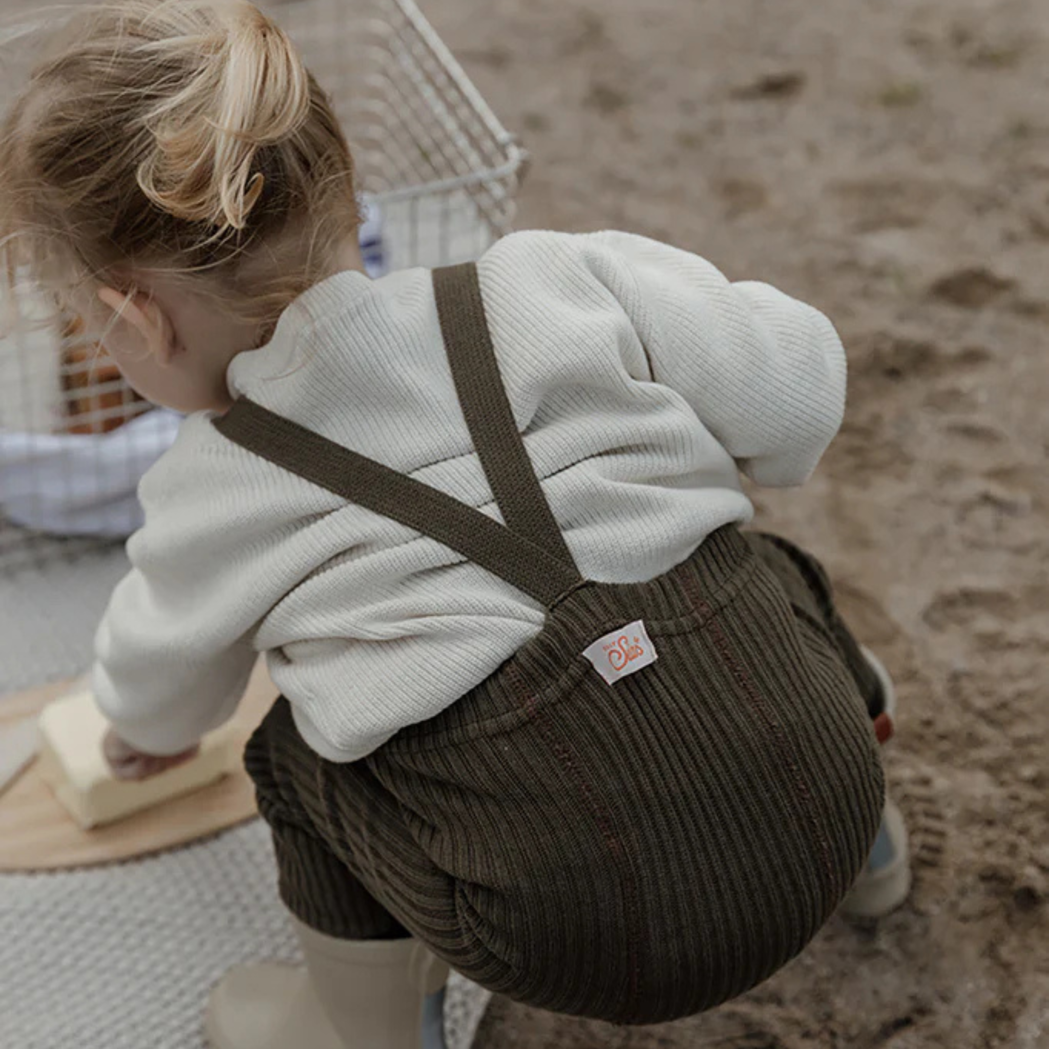 Hippy Strumpfhose mit Trägern ohne Fuß in Seaweed Brown