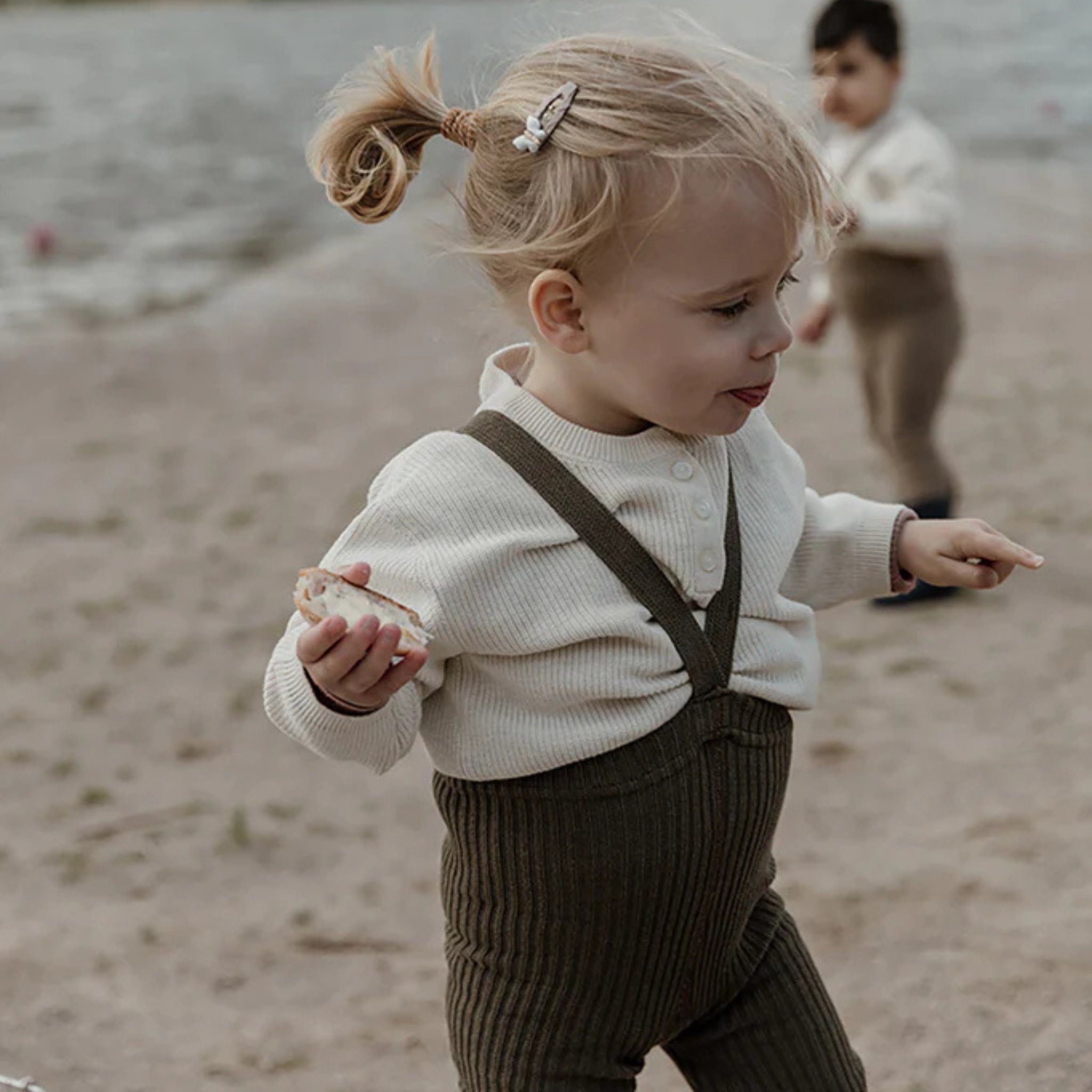 Hippy Strumpfhose mit Trägern ohne Fuß in Seaweed Brown