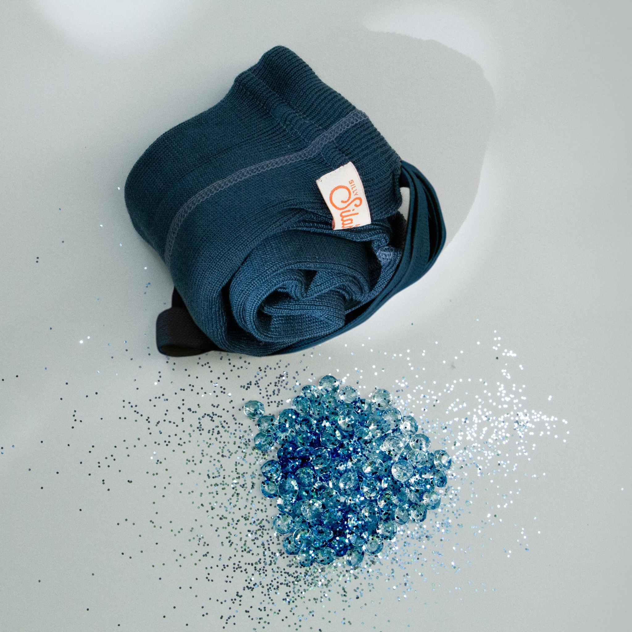 Wooly Strumpfhose mit Trägern ohne Fuß in Blue Sapphire