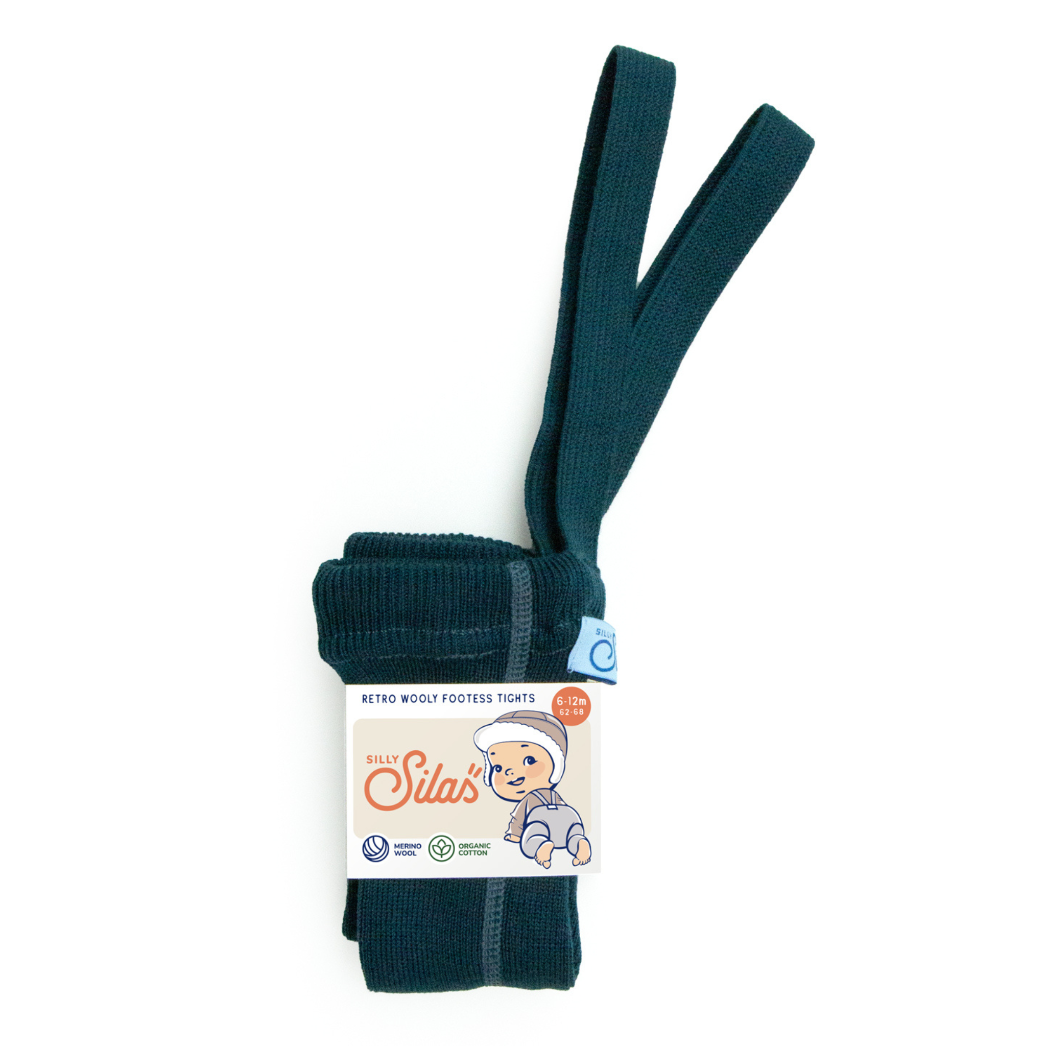 Wooly Strumpfhose mit Trägern ohne Fuß in Blue Sapphire