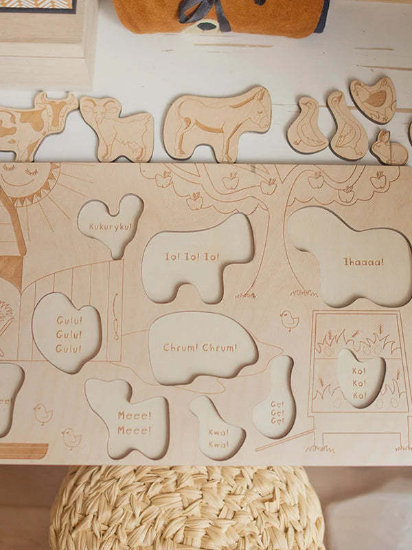Puzzle aus Holz "Bauernhof"