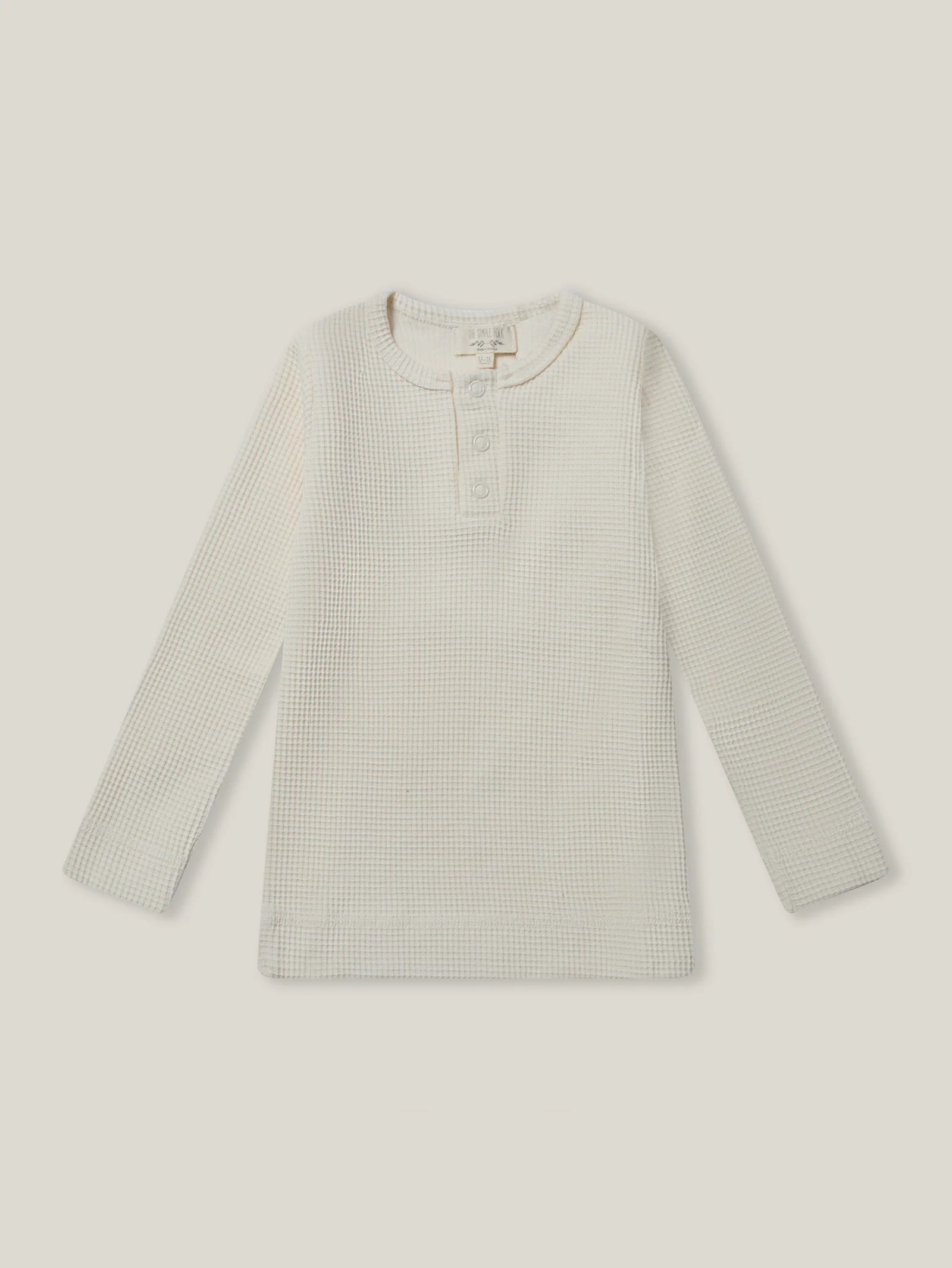 The Waffle Top in undyed, Gr. 3-6M, 6-9M