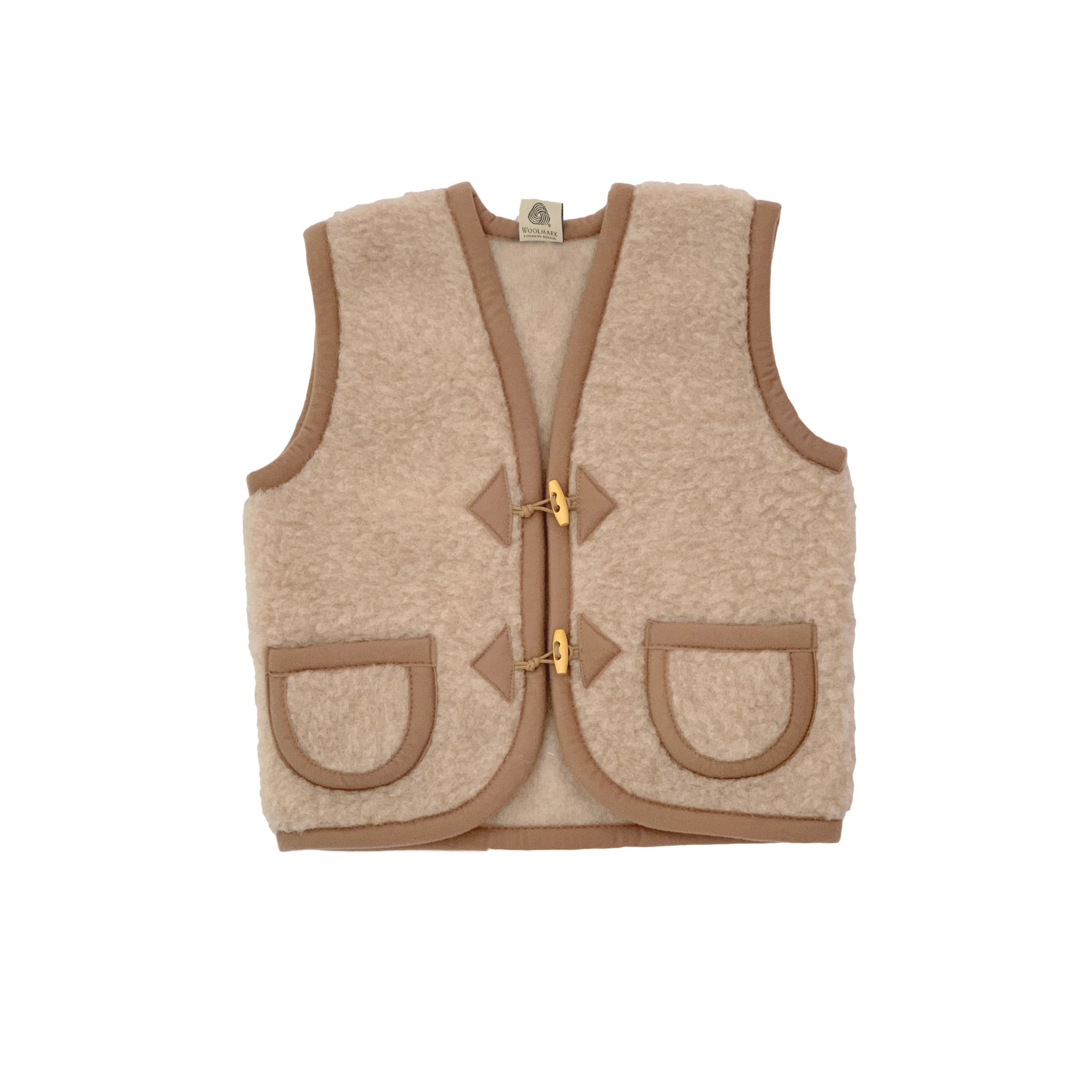 IN STOCK Weste aus Wolle "Alpen Junior" in Beige/Braun
