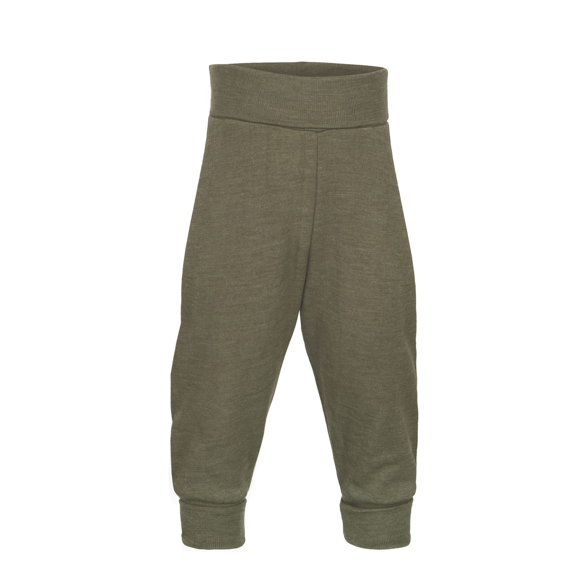 Nabelbundhose aus Wolle/Seide in Olive