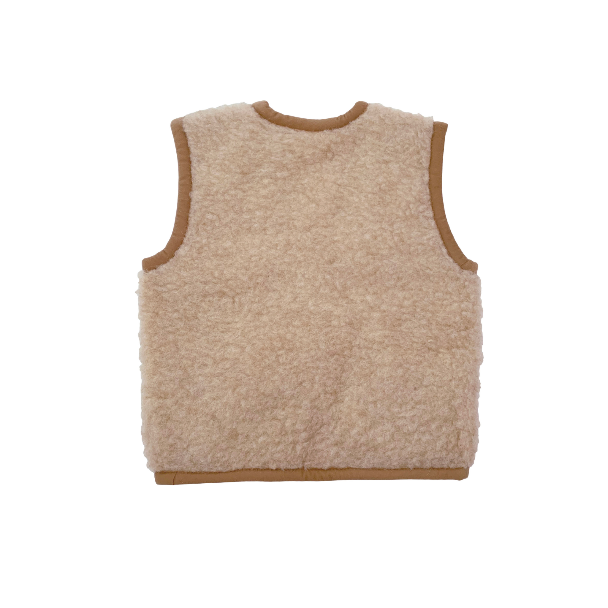 IN STOCK Weste aus Wolle "Alpen Junior" in Beige/Braun